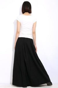 Button down Linen Maxi Skirt C336