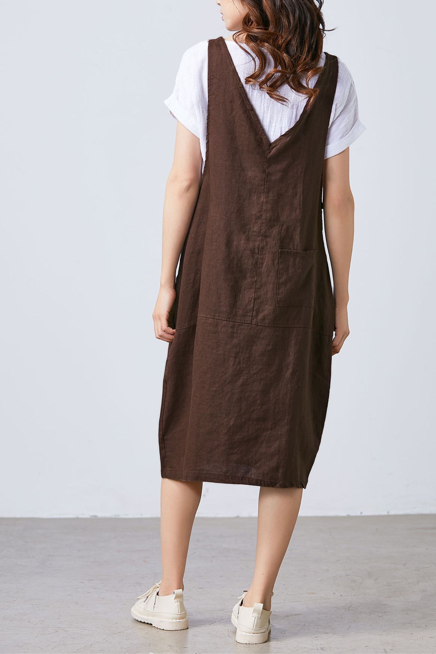 Women Casual Linen Vest Dress Strap Dress  C1700