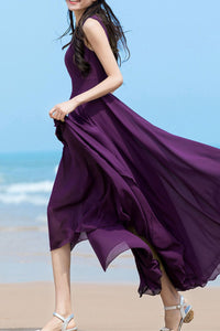 New irregular large hem chiffon dress HY0027