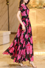 Load image into Gallery viewer, Summer chiffon floral dress women C4108
