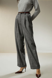 Wide leg wool-flannel suit pants C4294