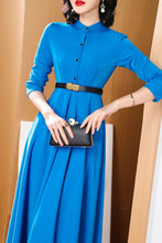 Load image into Gallery viewer, Blue long-sleeved spring and autumn dress C4181
