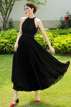 Load image into Gallery viewer, Black Sleeveless Chiffon Dress C3279
