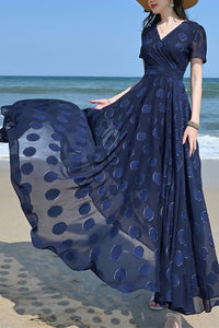 Summer New Polka Dot Printed Dress C4116