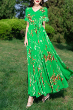 Load image into Gallery viewer, Long women V-neck chiffon dress C3987
