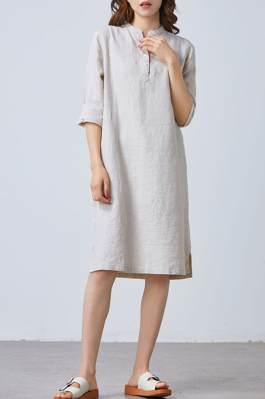 Summer casual linen dress C1674