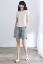 Load image into Gallery viewer, Women Short Sleeve Summer Linen Tops C2661

