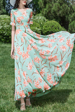 Load image into Gallery viewer, V-neck chiffon dress C4038
