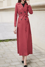 Load image into Gallery viewer, Burgundy women spring and autumn trench coat C4201
