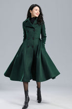 Load image into Gallery viewer, Vintage Inspired Long Princess Coat in Green C2469
