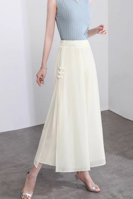 Wide leg summer long chiffon pants women C5019