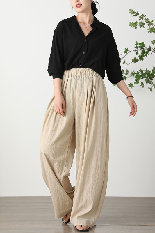 Summer Cotton Wide Leg Pants C3252