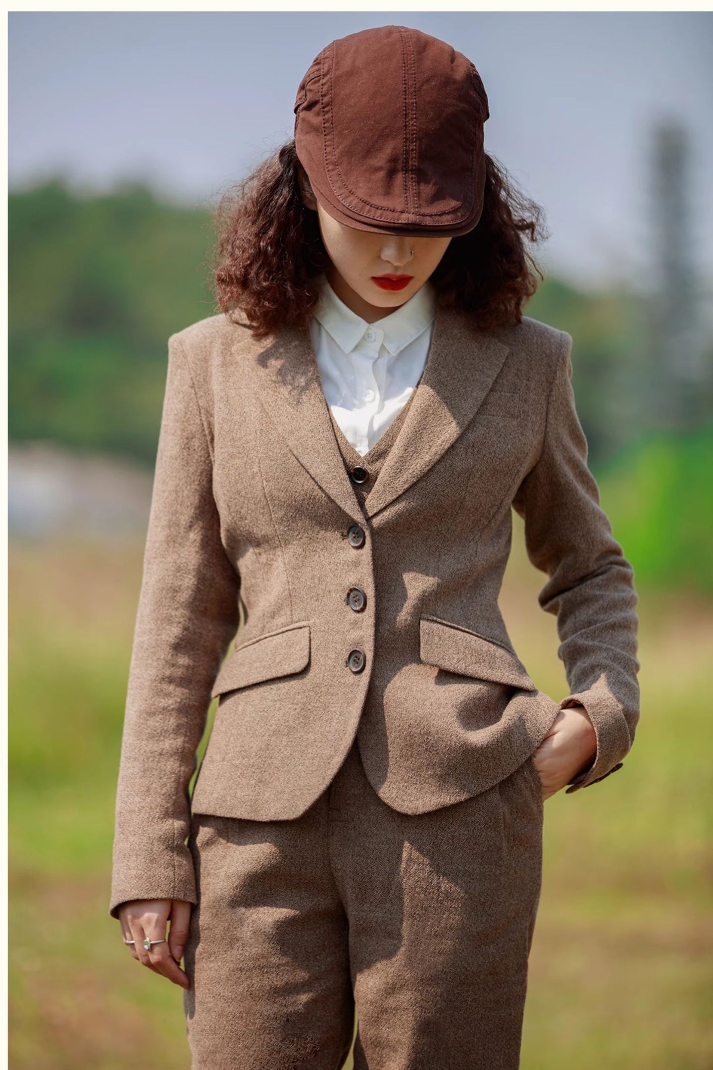 Short winter wool jacket women TT0193