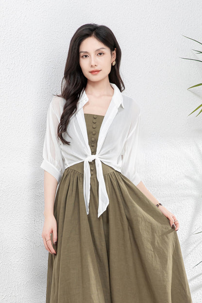 Lightweight White Chiffon Shawl Cardigan c4900