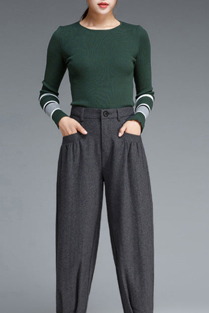 Winter wool womens office pants c5098