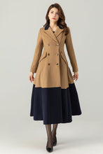 Load image into Gallery viewer, Womens Double Breasted Wool Coat C3695
