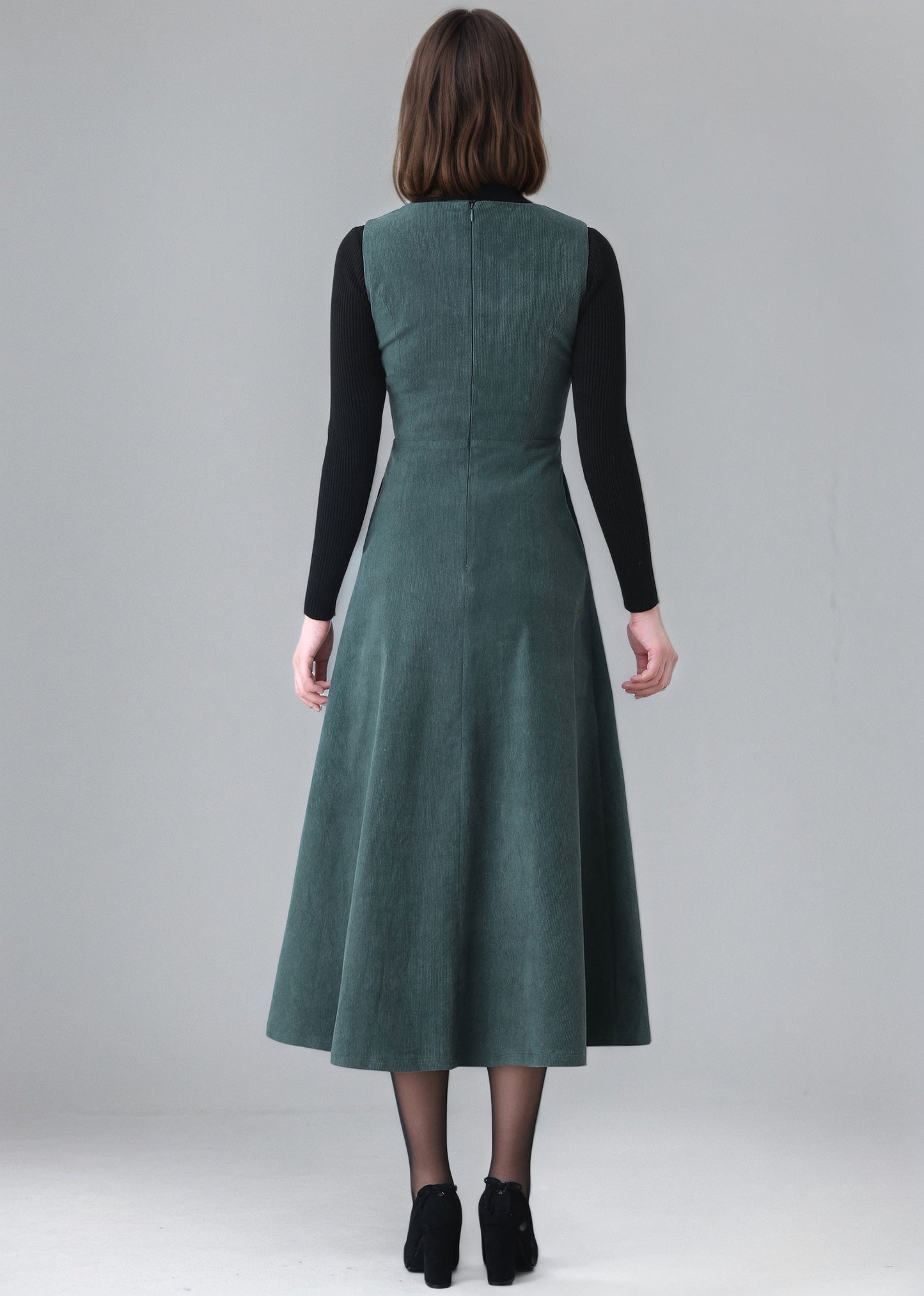 Autumn Winter Sleeveless Corduroy Dress C5152