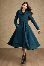 Load image into Gallery viewer, Hooded warm winter wool coat women C4476
