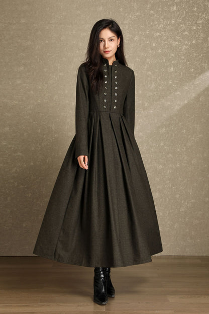 Womens Winter Wool Maxi Dress C4642