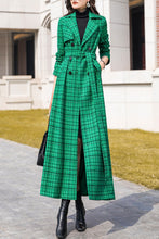 Load image into Gallery viewer, Women&#39;s Autumn and winter green plaid coat C4213
