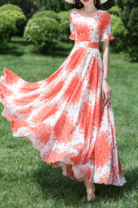 Chiffon Summer New Long dress C4036