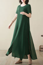 Load image into Gallery viewer, Women Loose fit Linen Short Sleeve Maxi Dress C3949
