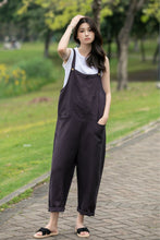 Load image into Gallery viewer, Women Linen Casual dark grey Jumpsuit C4018
