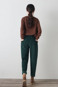 Baggy wide leg corduroy pants women C4342