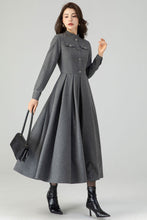 Load image into Gallery viewer, Autumn Gray Wool Dress C3611
