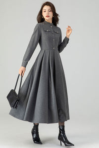Autumn Gray Wool Dress C3611