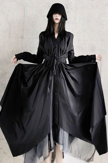Long sleeves irregular spring dress women C3482