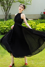 Load image into Gallery viewer, Black Sleeveless Chiffon Dress C3279
