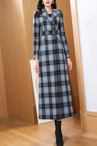 Women's Autumn and winter plaid coat C4256