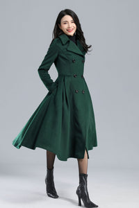 Vintage Inspired Long Princess Coat in Green C2469