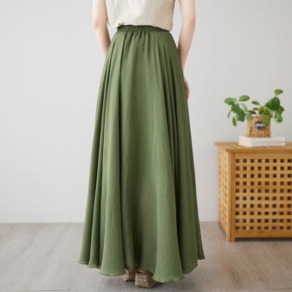 Bohemian Green Maxi Skirt c4893