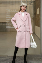 Load image into Gallery viewer, Pink Loose Fitting Wool Coat Women  C2573
