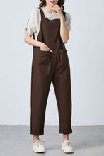 Load image into Gallery viewer, loose overalls, wide leg overalls, brown overalls C1696
