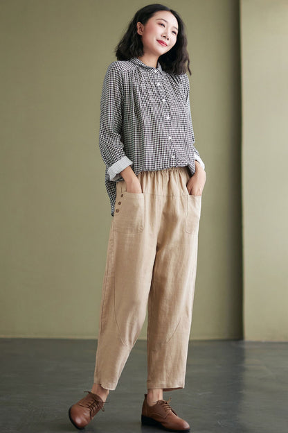 Womens Summer Casual Linen Pants C2431 - Size M #CK2100980