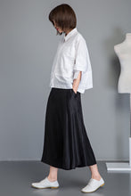 Load image into Gallery viewer, black palazzo womens wide leg pants C1250
