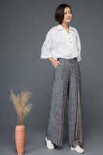 Load image into Gallery viewer, pleated linen womens wide leg pants C1152
