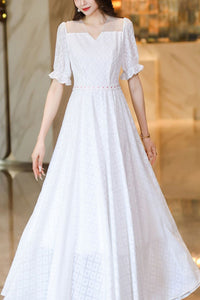 White new women's summer dress C4118