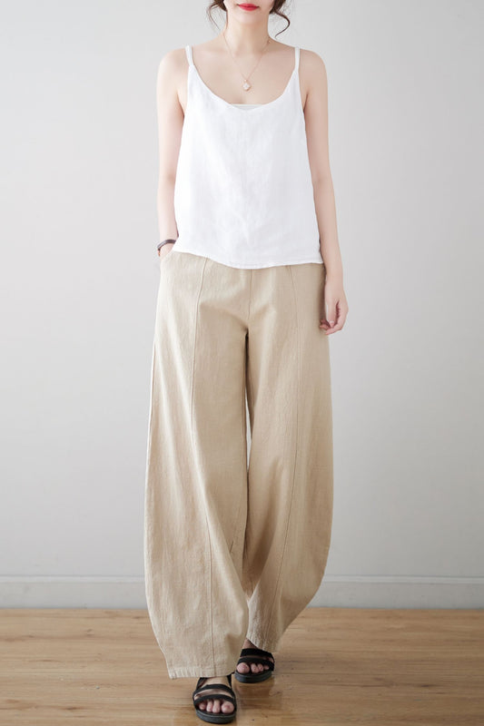 Women Casual Long Linen Pants C3178