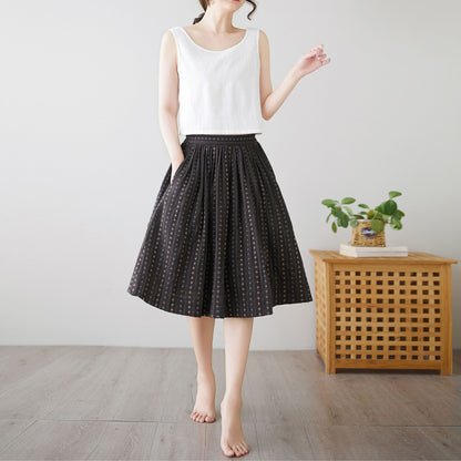 Summer Women's Cotton midi skirt c4894