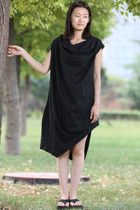 Unique Loose Fitting Linen dress C284