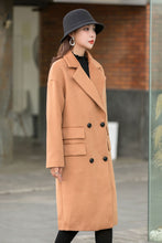 Load image into Gallery viewer, Double-breasted Long Wool Jacket Coat C2550
