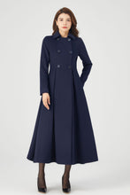 Load image into Gallery viewer, Navy Blue Double Breasted Coat C3684
