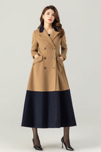 Load image into Gallery viewer, Womens Double Breasted Wool Coat C3695
