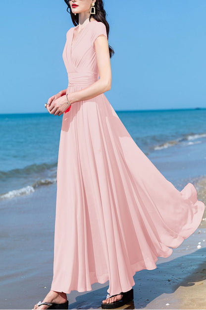 Summer Chiffon Big Swing Long Dress C4024