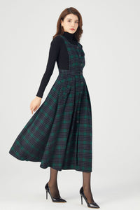 Womens Plaid Wool Dress C4326