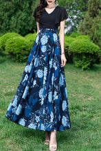 Load image into Gallery viewer, Long women summer chiffon printing dress C3986
